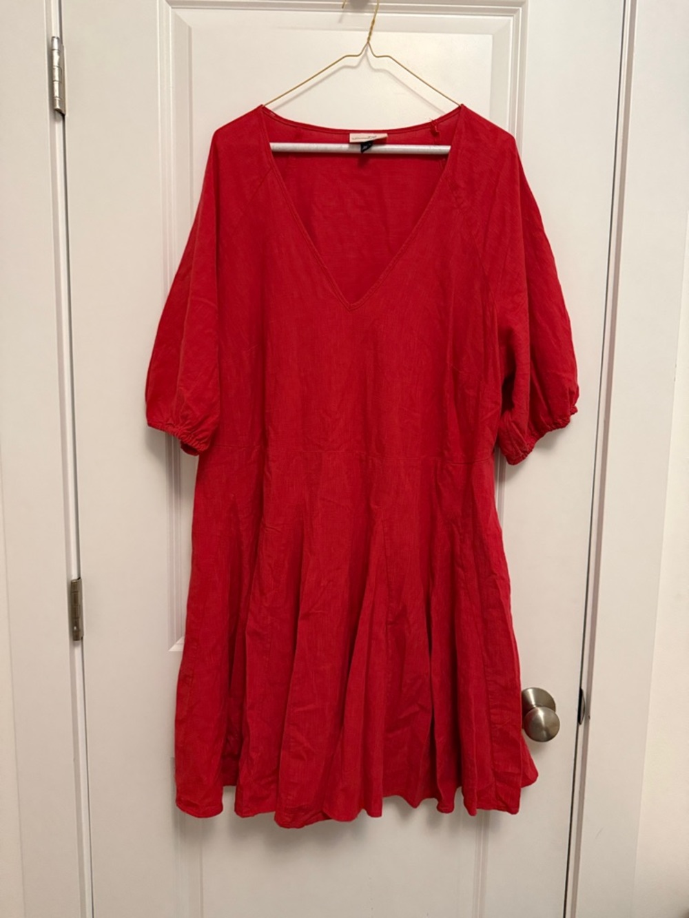 Universal Thread Red V-Neck A-Line Bell Sleeve Dress